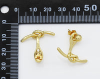 Gold Knot Stud Earrings, Sku#J360