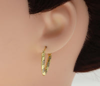 Gold Silver CZ Triangle Shape Earrings, Sku#JL122