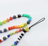 Happy Face Mixed color beads Phone Chain, Key Chain, sku#O110
