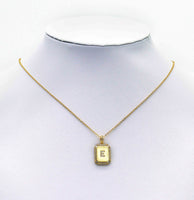 Gold Filled Tile Initial Letter Necklace, Peronalized Necklace, Sku#CL25