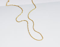 18K Gold Dainty Singapore Chain Necklace, DNA Gold Chain Necklace, sku#EF151
