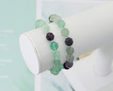 Double Point Fluorite Beads Stretchy Bracelet, Sku#EF99