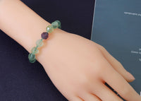 Double Point Fluorite Beads Stretchy Bracelet, Sku#EF99