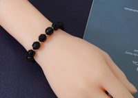 Black Onyx Double Point Stretchy Bracelet, Sku#EF105