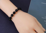 Black Onyx Double Point Stretchy Bracelet, Sku#EF105