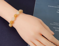 Double Point Yellow Jade Stretchy Bracelet, Sku#EF106