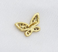 CZ Gold Butterfly Stud Earrings, Sku#Y721