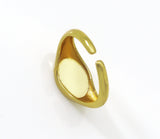 CZ Gold Oval Signet Ring, Sku#X348