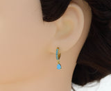 Turquoise CZ Earrings,SKU#Y614