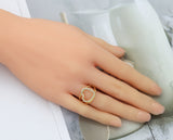 CZ Pave Gold Open Heart Adjustable Ring, Sku#LD311