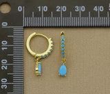 Turquoise CZ Earrings,SKU#Y614