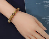 Round Faceted Picture Jasper Beads Stretchy Bracelet, Sku#EF115