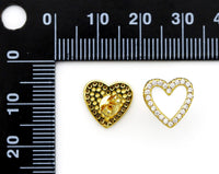 CZ Enamel Heart Stud Earrings, Sku#LK671