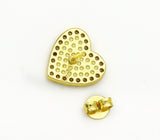 CZ Enamel Heart Stud Earrings, Sku#LK671