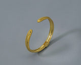 CZ Middle Line Gold  Open Cuff Bracelet, Sku#B155