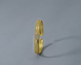 CZ Middle Line Gold  Open Cuff Bracelet, Sku#B155