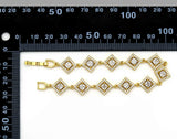 CZ Gold Silver Rhombus Diamond Shape Bezel Setting Bracelet, Sku#B218