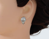 CZ Shell Shape Earring Hook, Sku#B154