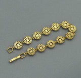 CZ Gold Silver Flower Bezel Setting Bracelet, Sku#B217