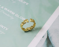 Enamel Lips with Love Word Adjustable Ring, Sku#X294