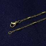 18K Gold Dainty Link Bar Chain Necklace, sku# JL130