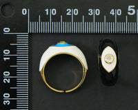 Enamel Evil Eye Adjustable Ring, SKu#X295