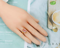 Rectangle Pink CZ Adjustable Ring, Sku#LK592