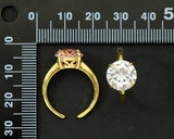 Round Big CZ Adjustable Ring, Sku#LK590