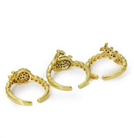 CZ Pave Gold Fish Snail Dolphin Ring, Sku#LK736