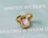 Rectangle Pink CZ Adjustable Ring, Sku#LK592