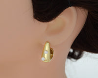 Pearl Thick Hoop Earring, Sku#J333