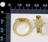 CZ Pave Star Band Ring, Sku#LK748