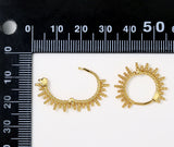 Gold Sunburst Hoop Earrings, Sku#LK706