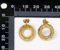 Filigree Gold Donut Stud Everyday Earrings, Sku#LK741