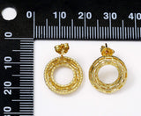 Filigree Gold Donut Stud Everyday Earrings, Sku#LK741