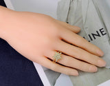 CZ Pave Star Band Ring, Sku#LK748