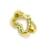CZ Gold Pearl Heart Adjustable Ring, Sku#JL138