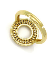 CZ Gold Donut Ring, Sku#LD322