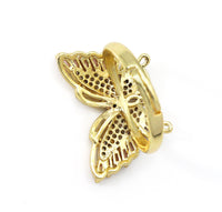 Baguette CZ Gold Butterfly Statement Ring, Sku#LD327