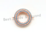 1pc/2pcs CZ Micro Pave Turquoise Donut Ring  Connector for Bracelet/ Necklace, Cubic Zirconia Space Connector, 22mm, sku#E68