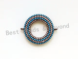 1pc/2pcs CZ Micro Pave Turquoise Donut Ring  Connector for Bracelet/ Necklace, Cubic Zirconia Space Connector, 22mm, sku#E68