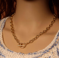 Oval Link Chain Necklace with Toggle Clasp, sku#EF161