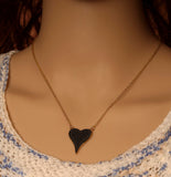 18K Gold Dainty Chain Heart Necklace, sku#EF162