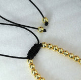 Pull Tie Style Gold hematite 4mm Bracelet with Tiny heart, sku#EF160