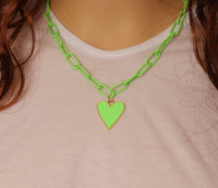 Colorful Enamel Paperclip Chain necklace, sku#EF176