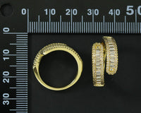 Gold Silver Baguette CZ Wrap Ring, sku#LD214