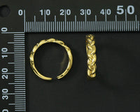 Gold Twisted Rope Adjustable Ring, Sku#LD212