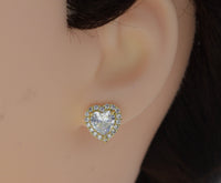 CZ Heart Earring, Sku#LD206