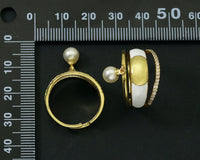 CZ Enamel Pearl Band Ring, Sku#O98