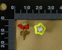 CZ Enamel Star Stud Earrings, Sku#J337